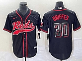 Men's Cincinnati Reds #30 Ken Griffey Jr Black 2023 City Connect Cool Base Stitched Jersey,baseball caps,new era cap wholesale,wholesale hats
